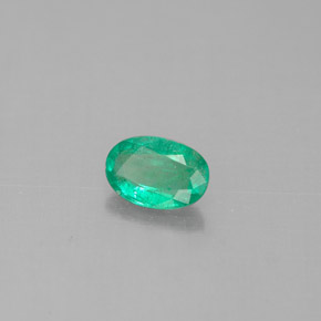 0.38캐럿 천연 그린 에메랄드, 타원형 컷, 6×4 mm, SI-I1