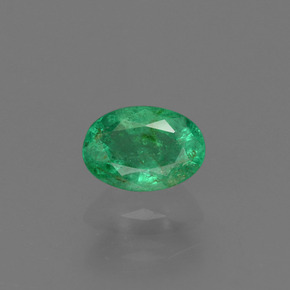 0.41캐럿 천연 그린 에메랄드, 타원형 컷, 5.9×4.1 mm, SI-I1