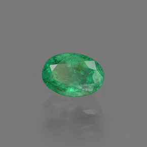 0.41캐럿 천연 그린 에메랄드, 타원형 컷, 5.9×4.1 mm, SI-I1