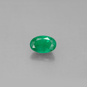 0.51캐럿 천연 그린 에메랄드, 타원형 컷, 6.1×4.1 mm, SI-I1