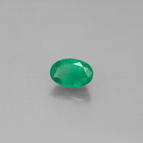 0.51캐럿 천연 그린 에메랄드, 타원형 컷, 6.1×4.1 mm, SI-I1