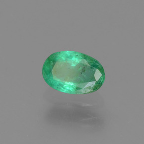 0.45캐럿 천연 그린 에메랄드, 타원형 컷, 6.1×4.1 mm, SI-I1