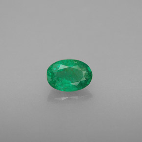 0.45캐럿 천연 그린 에메랄드, 타원형 컷, 5.9×4.2 mm, SI-I1