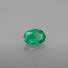 0.45캐럿 천연 그린 에메랄드, 타원형 컷, 5.9×4.2 mm, SI-I1