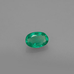 0.48캐럿 천연 그린 에메랄드, 타원형 컷, 6.1×4.1 mm, SI