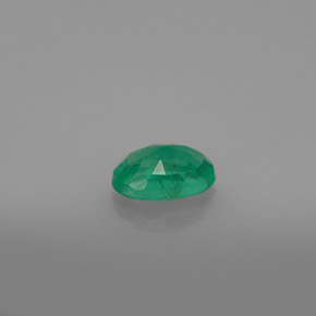 0.48캐럿 천연 그린 에메랄드, 타원형 컷, 6.1×4.1 mm, SI