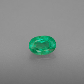 0.51캐럿 천연 그린 에메랄드, 타원형 컷, 6×4.3 mm, SI