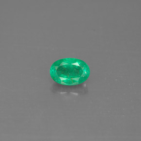 0.49캐럿 천연 그린 에메랄드, 타원형 컷, 6×4.1 mm, SI-I1