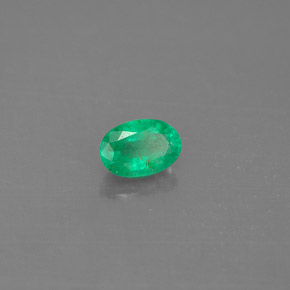 0.49캐럿 천연 그린 에메랄드, 타원형 컷, 6×4.1 mm, SI-I1