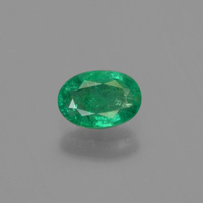 0.43캐럿 천연 그린 에메랄드, 타원형 컷, 6×4.1 mm, SI-I1