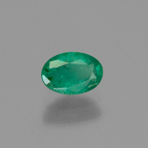 0.51캐럿 천연 그린 에메랄드, 타원형 컷, 6.1×4.2 mm, SI-I1