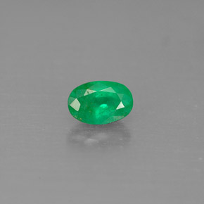0.54캐럿 천연 그린 에메랄드, 타원형 컷, 6.1×4.1 mm, SI-I1
