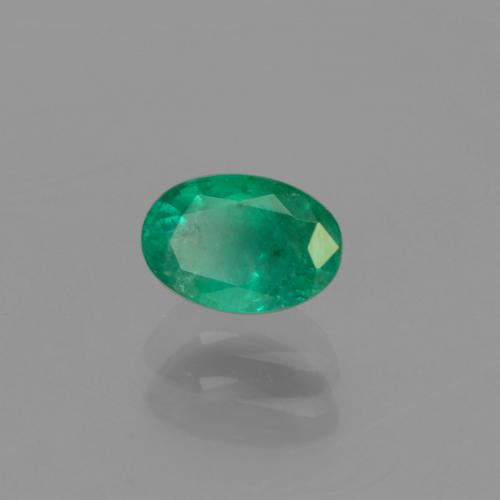 0.46캐럿 천연 쿨 그린 에메랄드, 타원형 컷, 5.9×4.1 mm, SI-I1