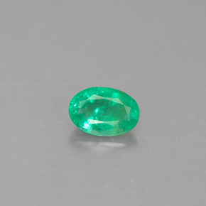 0.45캐럿 천연 그린 에메랄드, 타원형 컷, 6.1×4.2 mm, SI-I1