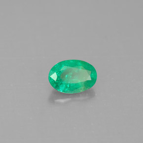 0.45캐럿 천연 그린 에메랄드, 타원형 컷, 6.1×4.2 mm, SI-I1