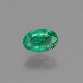 0.43캐럿 천연 그린 에메랄드, 타원형 컷, 6.2×4.1 mm, SI-I1