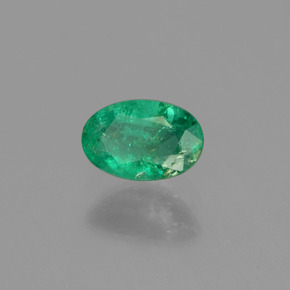 0.43캐럿 천연 그린 에메랄드, 타원형 컷, 6.2×4.1 mm, SI-I1