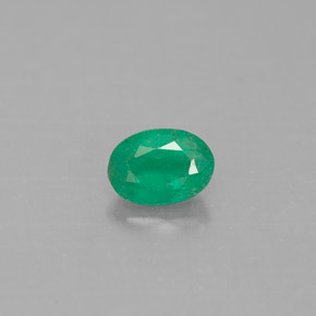 0.46캐럿 천연 그린 에메랄드, 타원형 컷, 5.9×4.2 mm, SI-I1
