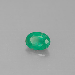 0.46캐럿 천연 그린 에메랄드, 타원형 컷, 5.9×4.2 mm, SI-I1