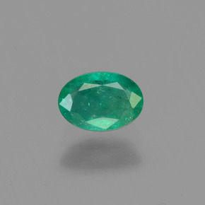 0.46캐럿 천연 그린 에메랄드, 타원형 컷, 6×4.2 mm, SI