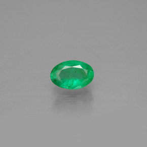 0.39캐럿 천연 그린 에메랄드, 타원형 컷, 5.9×4 mm, SI