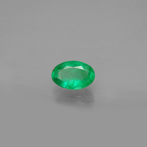 0.39캐럿 천연 그린 에메랄드, 타원형 컷, 5.9×4 mm, SI