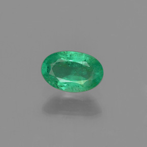 0.46캐럿 천연 그린 에메랄드, 타원형 컷, 6.2×4.1 mm, SI