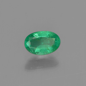 0.46캐럿 천연 그린 에메랄드, 타원형 컷, 6.2×4.1 mm, SI