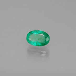 0.47캐럿 천연 그린 에메랄드, 타원형 컷, 6×4.1 mm, SI
