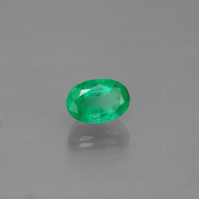 0.58캐럿 천연 그린 에메랄드, 타원형 컷, 6.1×4.2 mm, SI