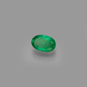 0.40캐럿 천연 그린 에메랄드, 타원형 컷, 6.2×4.1 mm, SI