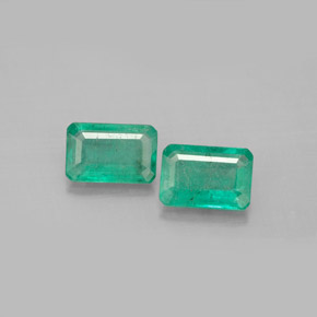 캐럿 천연 그린 에메랄드 보석, 에메랄드 컷, 6×4.2 mm, SI-I1