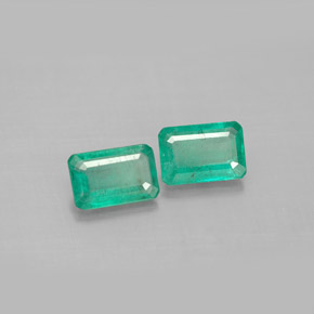 캐럿 천연 그린 에메랄드 보석, 에메랄드 컷, 6×4.2 mm, SI-I1