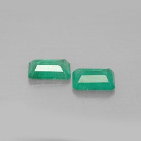 캐럿 천연 그린 에메랄드 보석, 에메랄드 컷, 6×4.2 mm, SI-I1