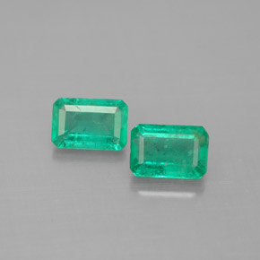 캐럿 천연 그린 에메랄드 보석, 에메랄드 컷, 6.1×4.1 mm, SI