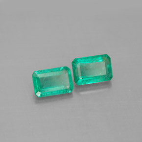 캐럿 천연 그린 에메랄드 보석, 에메랄드 컷, 6.1×4.1 mm, SI