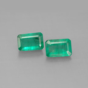 캐럿 천연 그린 에메랄드 보석, 에메랄드 컷, 6×4.1 mm, SI-I1