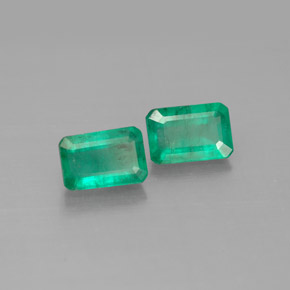 캐럿 천연 그린 에메랄드 보석, 에메랄드 컷, 6×4.1 mm, SI-I1