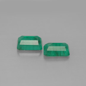 캐럿 천연 그린 에메랄드 보석, 에메랄드 컷, 6×4.1 mm, SI-I1
