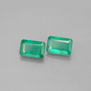캐럿 천연 그린 에메랄드 보석, 에메랄드 컷, 5.9×4 mm, SI-I1