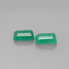 캐럿 천연 그린 에메랄드 보석, 에메랄드 컷, 5.9×4 mm, SI-I1