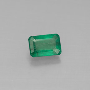 0.67캐럿 천연 그린 에메랄드, 에메랄드 컷, 6.1×4.1 mm, SI-I1