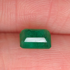 0.68캐럿 천연 그린 에메랄드, 에메랄드 컷, 6×4.1 mm, SI-I1