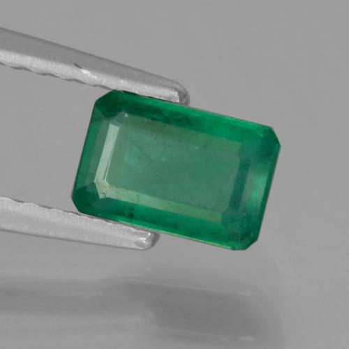 0.57캐럿 천연 따뜻한 녹색 에메랄드, 에메랄드 컷, 6.1×4.1 mm, SI-I1