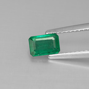 0.50캐럿 천연 그린 에메랄드, 에메랄드 컷, 5.9×4.1 mm, SI-I1