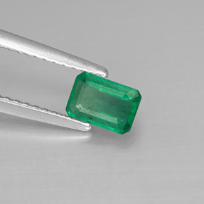 0.50캐럿 천연 그린 에메랄드, 에메랄드 컷, 5.9×4.1 mm, SI-I1
