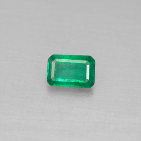 0.54캐럿 천연 그린 에메랄드, 에메랄드 컷, 6.1×4.1 mm, SI-I1