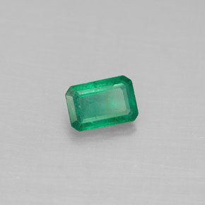 0.54캐럿 천연 그린 에메랄드, 에메랄드 컷, 6.1×4.1 mm, SI-I1