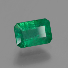 0.60캐럿 천연 그린 에메랄드, 에메랄드 컷, 6×4.1 mm, SI-I1