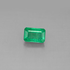 0.65캐럿 천연 그린 에메랄드, 에메랄드 컷, 6.1×4.1 mm, SI-I1